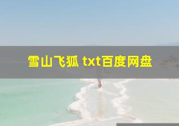 雪山飞狐 txt百度网盘